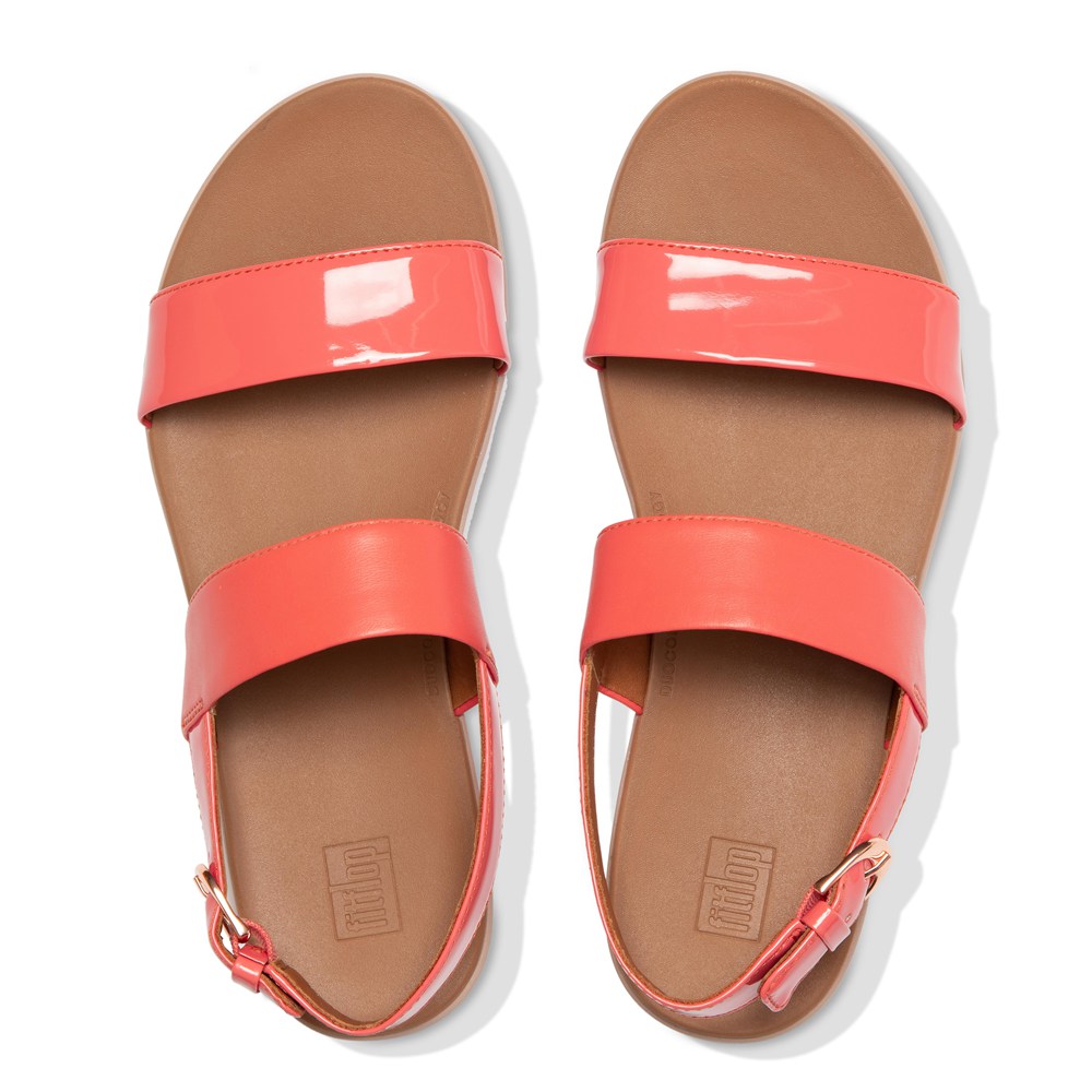 Fitflop Womens Sandals Pink - Barra Patent-mix Back-strap - 21SVIZACT